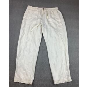 FREE PEOPLE Women's Small White Paperbag‎ Cropped Waist Chino Pants Jeans